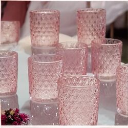 Tea LightVotive Holders   Pink 