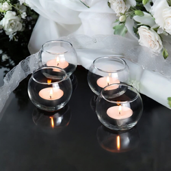 Tea Light Holders   Round Clear