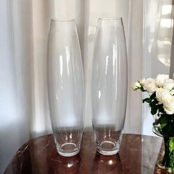 Vase   50cm Clear Glass Teardrop