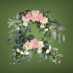 Welcome Board Flowers   White Pink Gum Leaves 