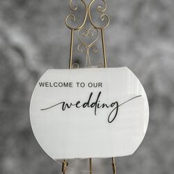 Welcome Board - Round Clear Acrylic with White Back