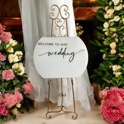 Welcome Board   Round Clear Acrylic with White Back