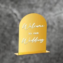 Welcome to our Wedding - Gold Mirror 