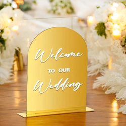 Welcome to our Wedding  Gold Mirror 