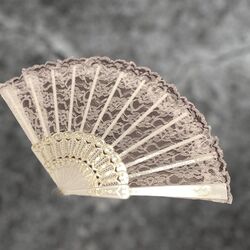 White Lace Hand Held Fans 